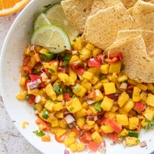 bowl of mango salsa