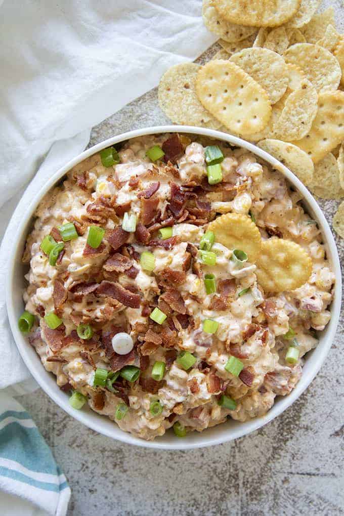 corn dip in bowl