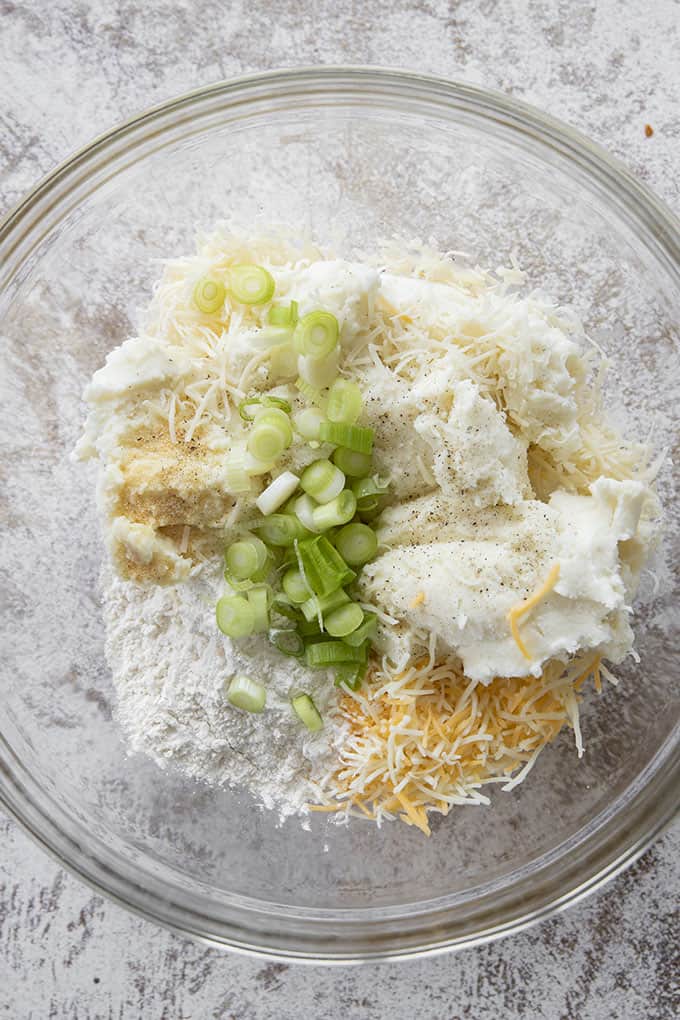 potato pancake ingredients in a bowl