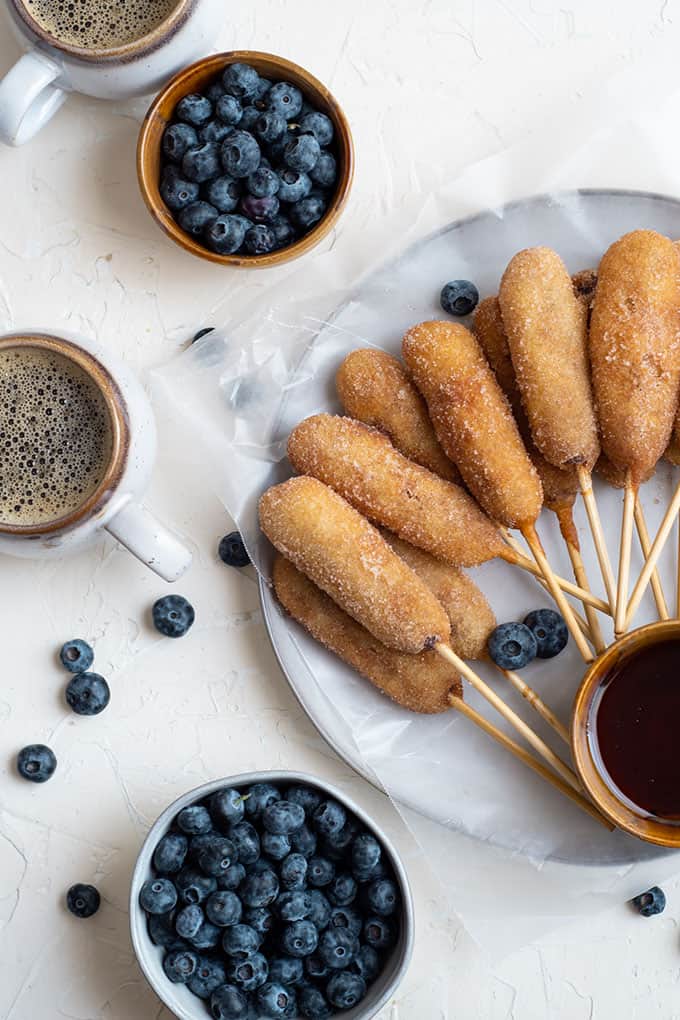 pancake on a stick on plate