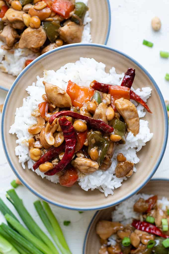 kung pao chicken on a plate