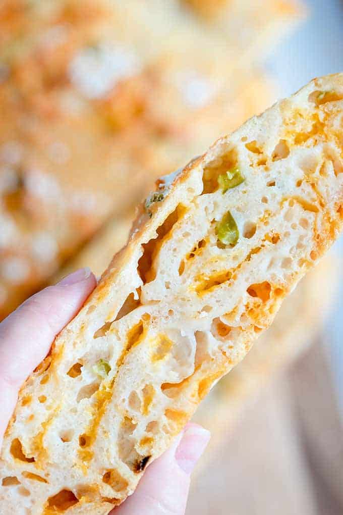 slice of jalapeno cheese bread