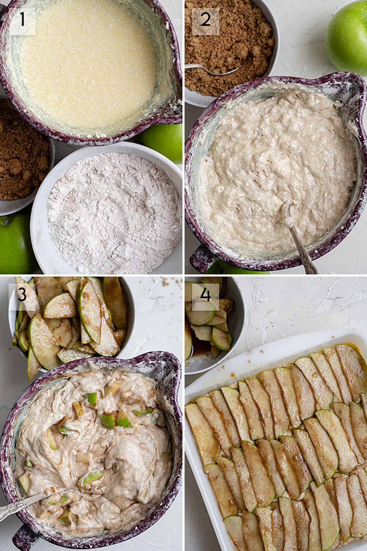 how to make apple cake photo collage