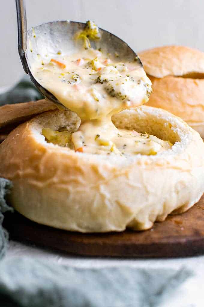 bread bowl with soup