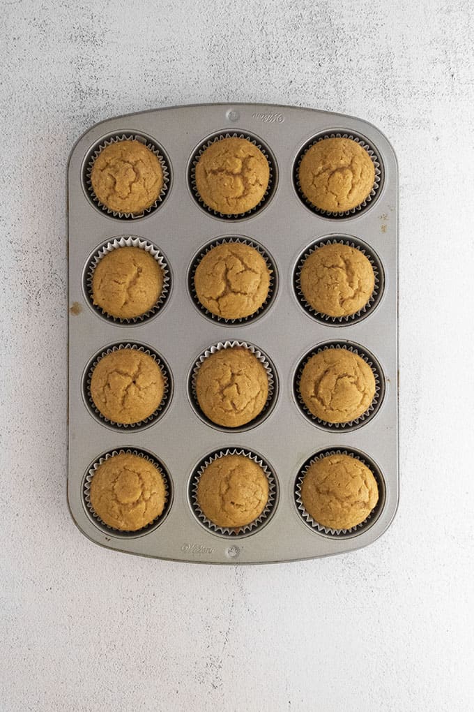 pumpkin muffins in pan