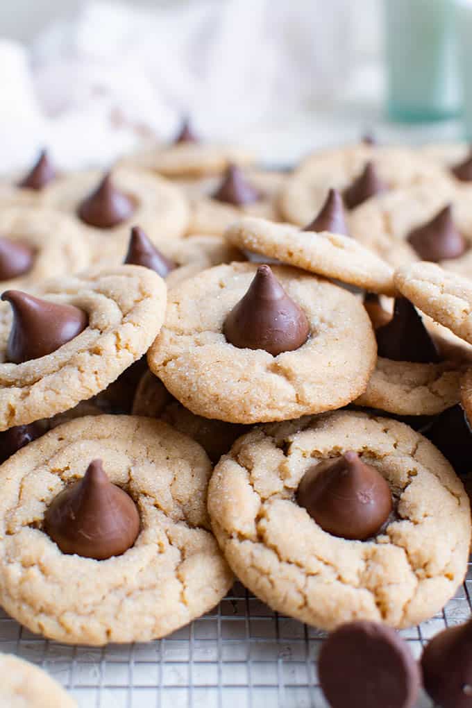 peanut butter blossoms on plate