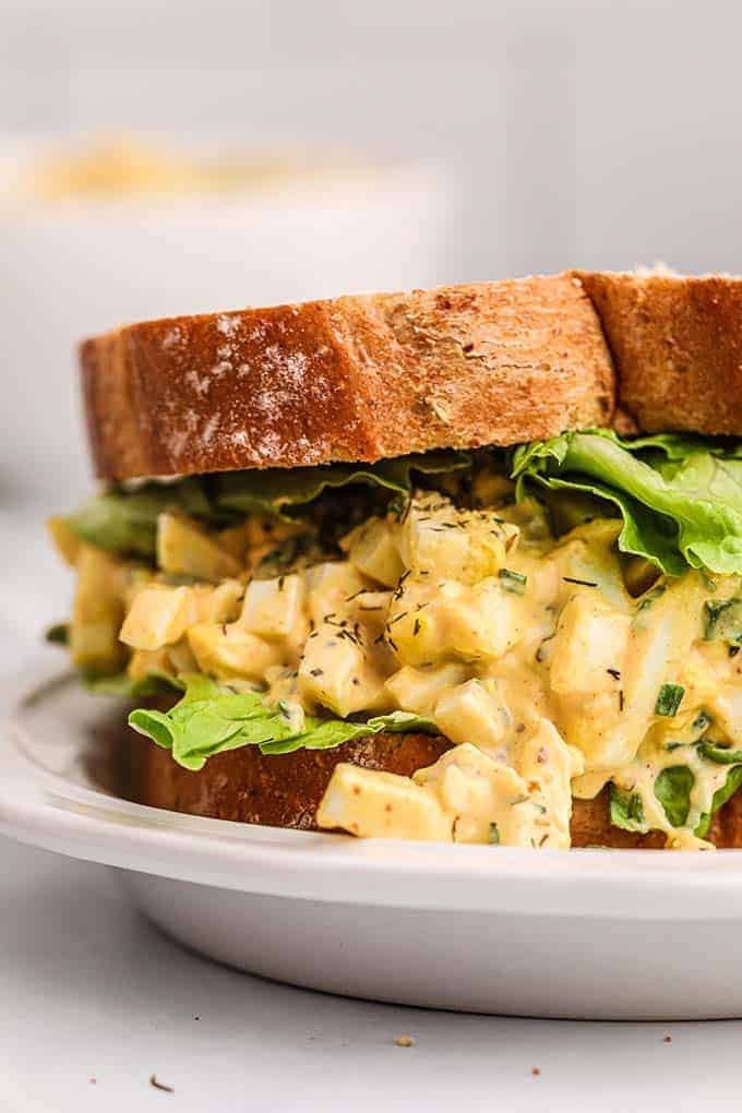egg salad on sandwich