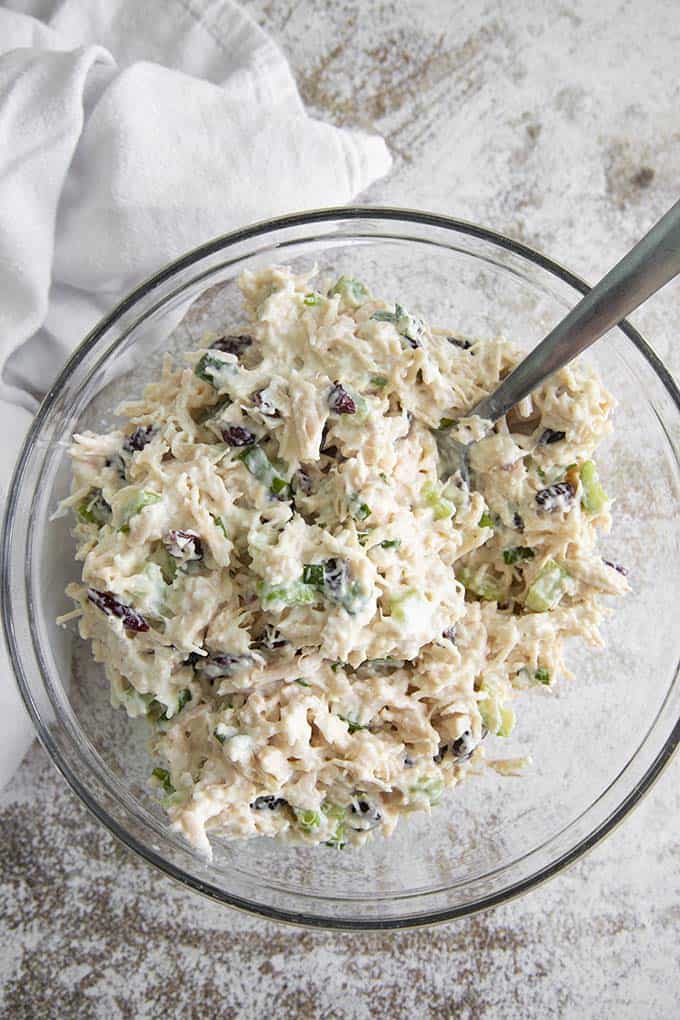 chicken salad in a bowl