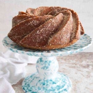 donut cake on a cake stand