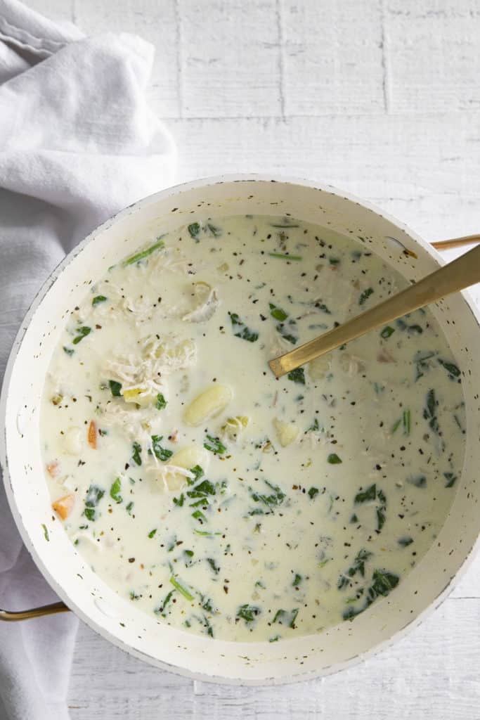 gnocchi soup in a pot