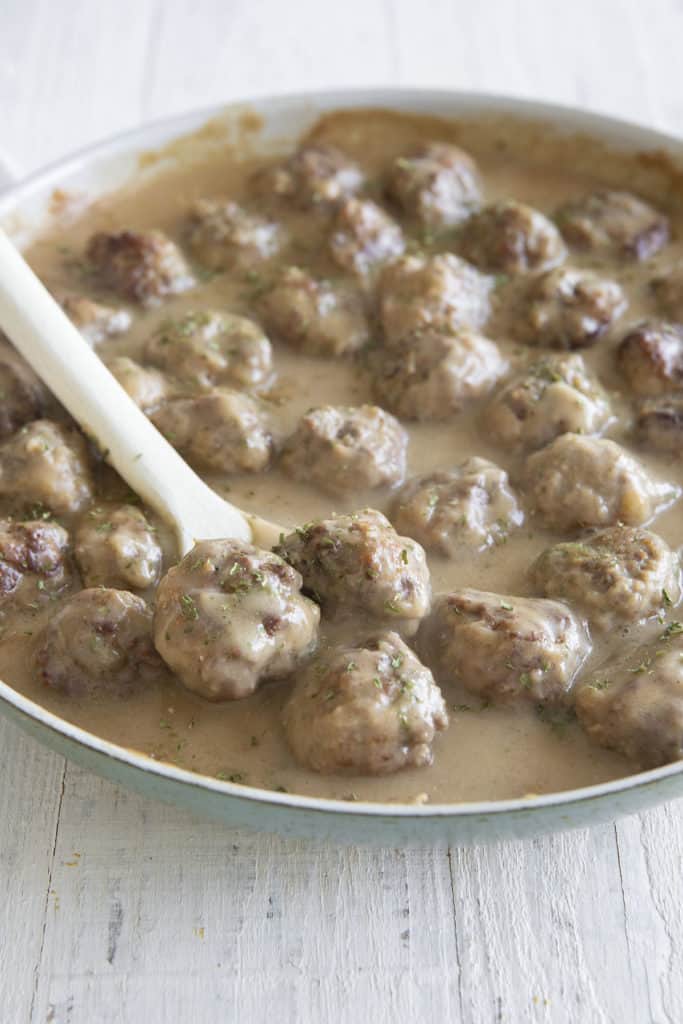 swedish meatballs in a pan