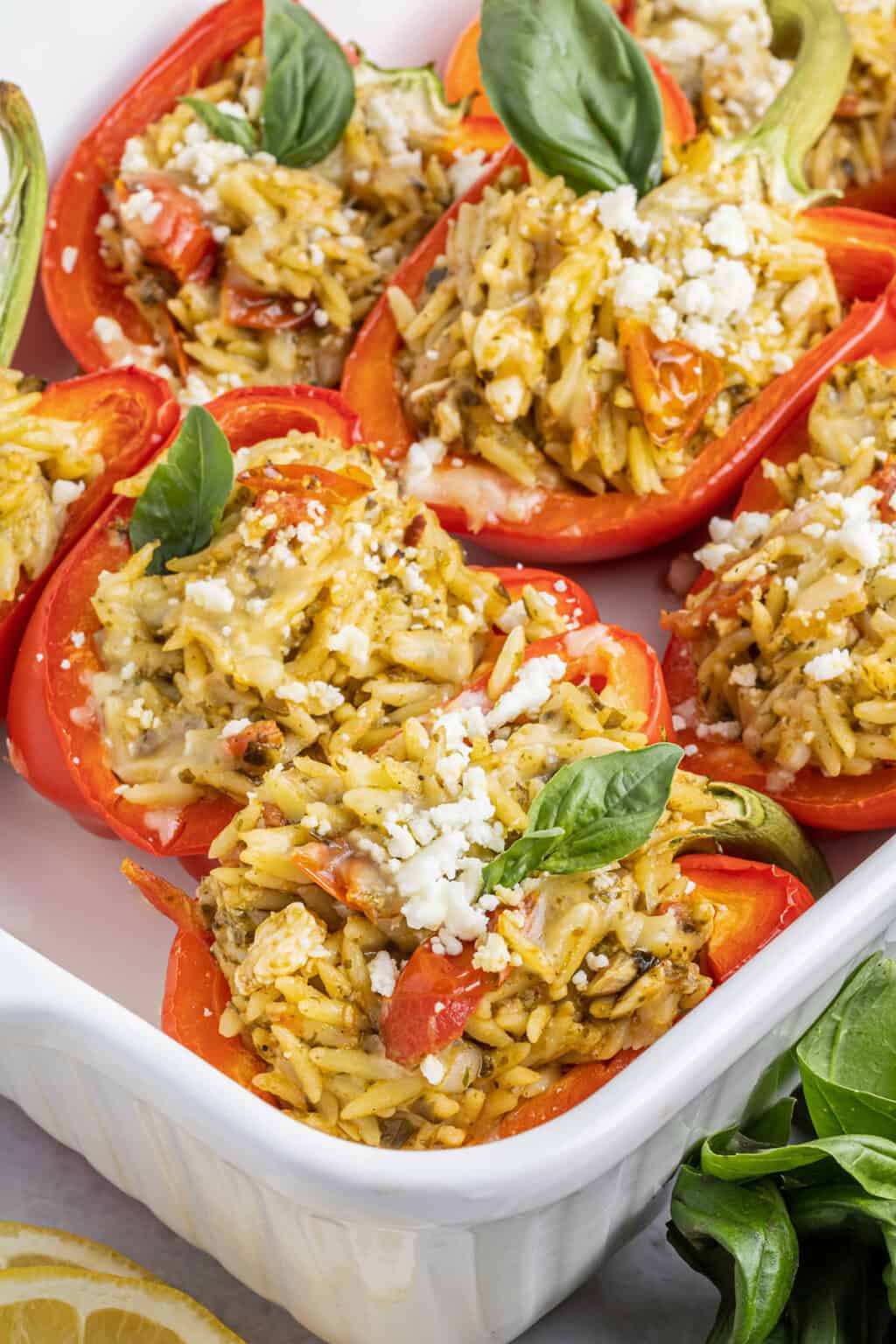 Orzo Stuffed Peppers - The Salty Marshmallow