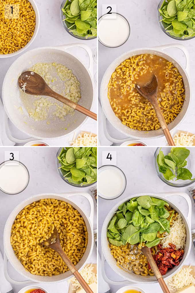 photo collage how to make creamy sun dried tomato pasta