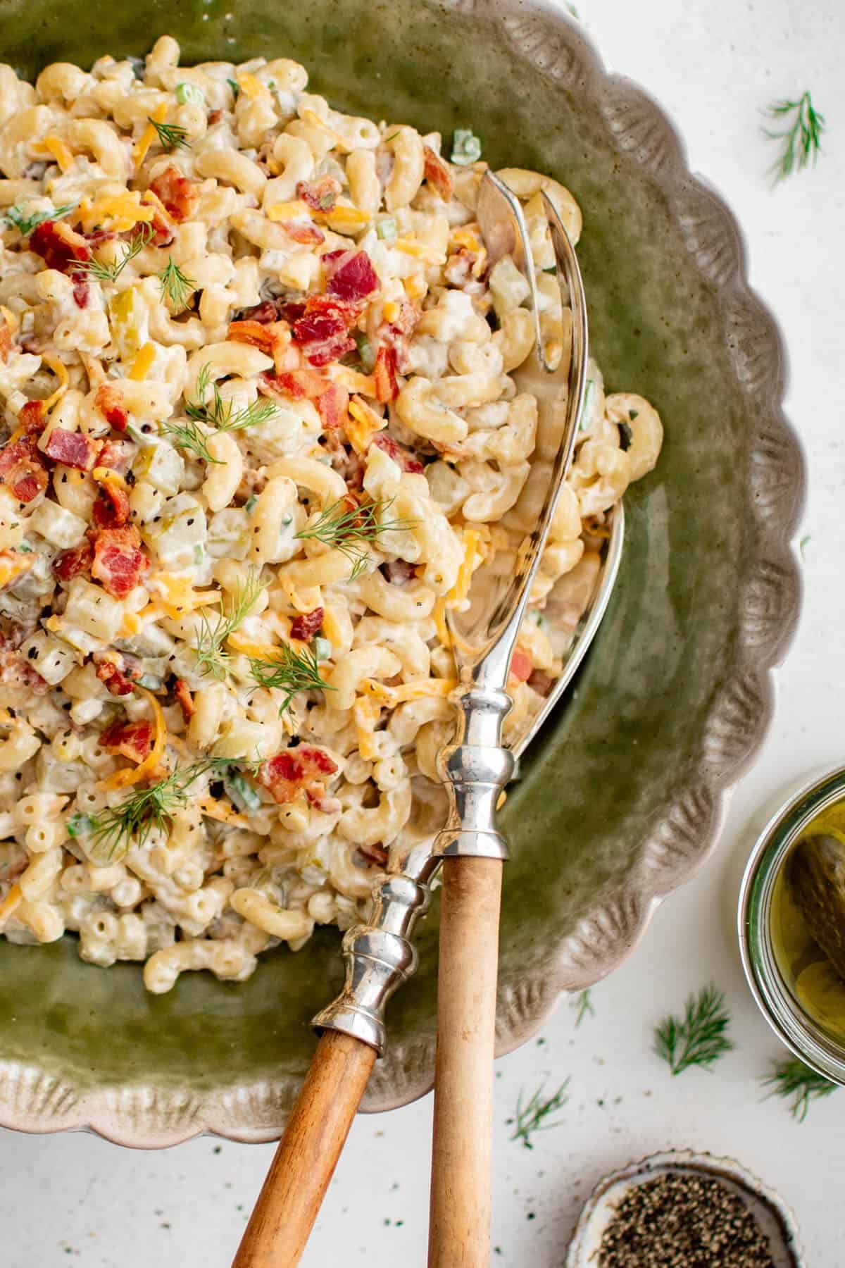 Bacon Ranch Dill Pickle Pasta Salad
