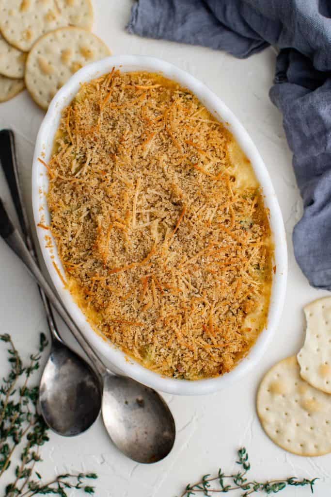 broccoli casserole in a pan