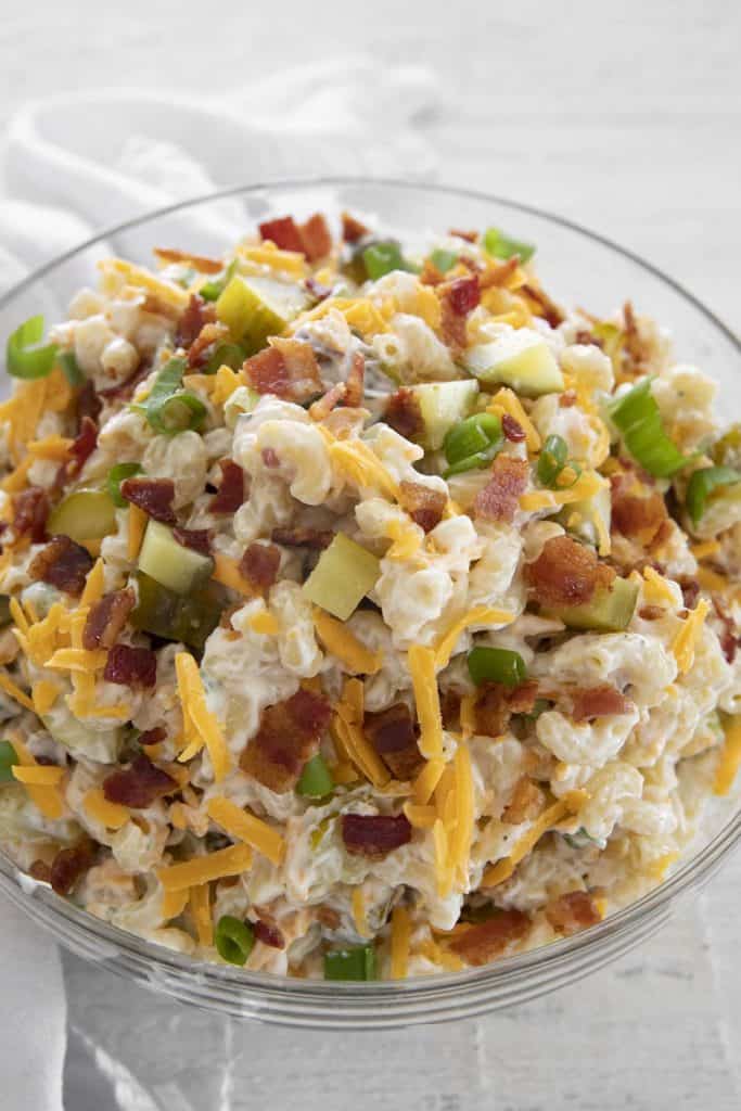 dill pickle bacon ranch pasta salad