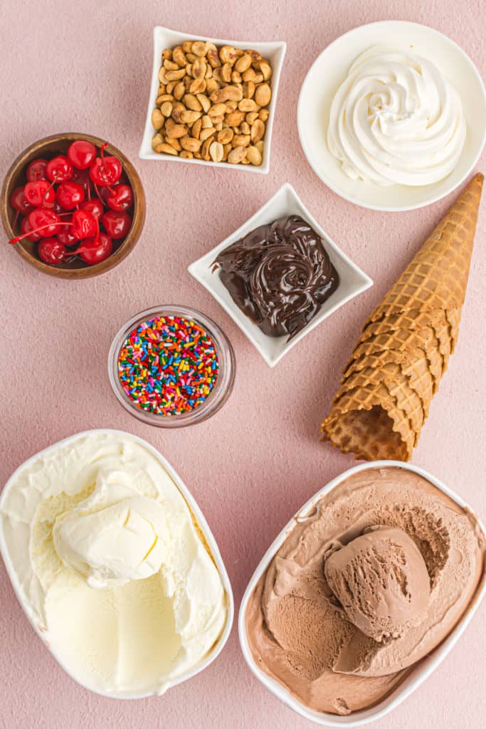 ingredients for ice cream nachos