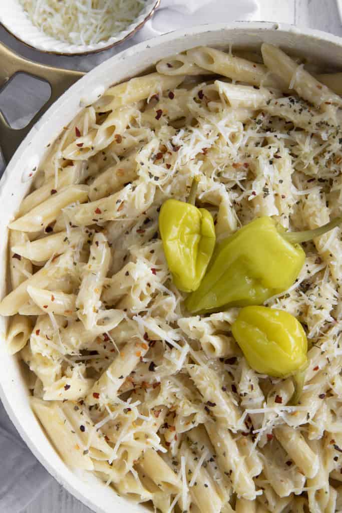 close up photo of pepper jack pasta