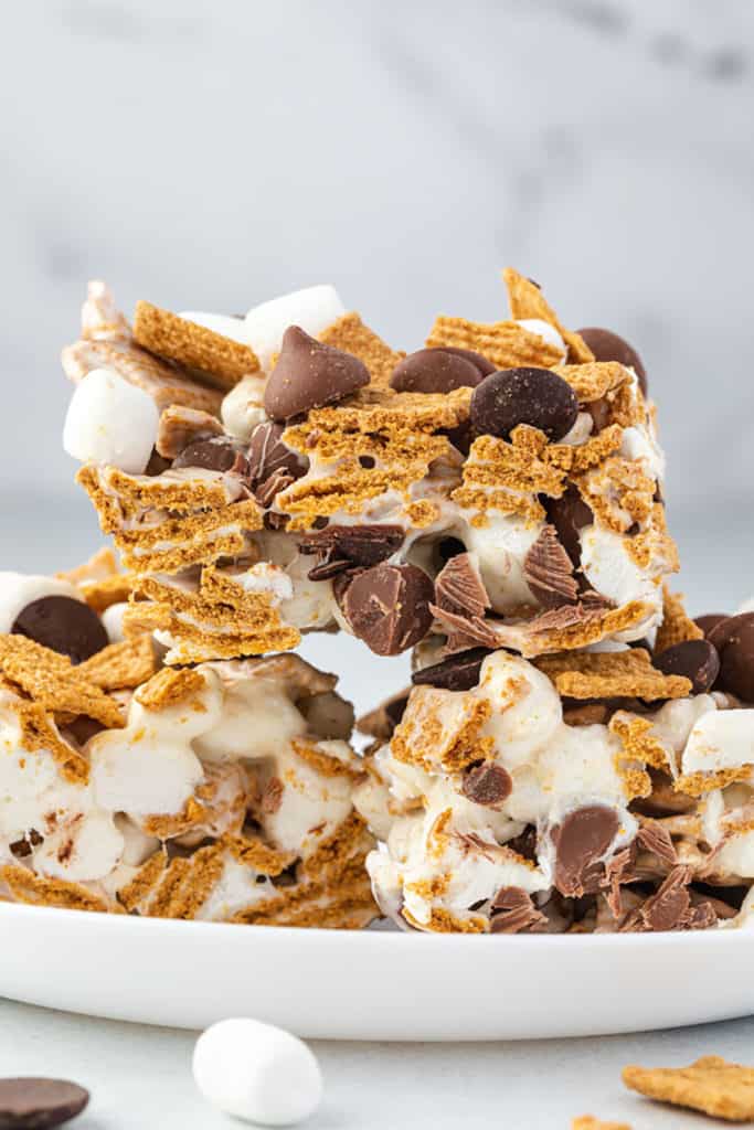 smores bars on a plate