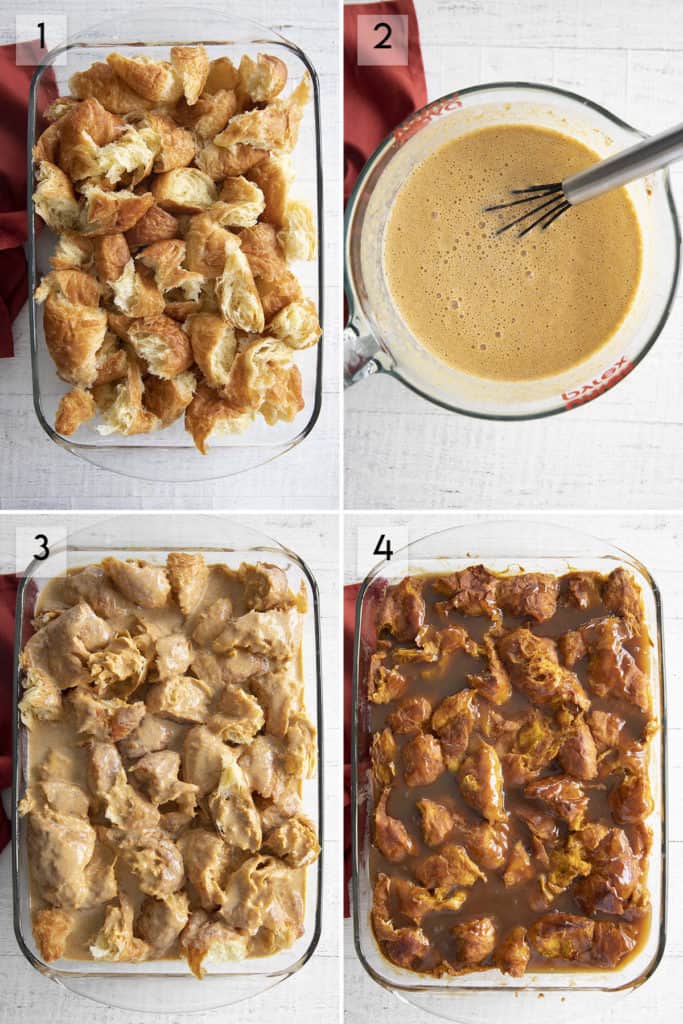 how to make pumpkin bread pudding photo collage