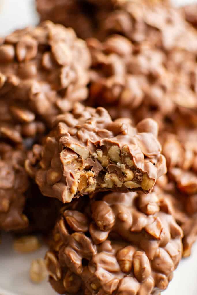 peanut clusters in a stack