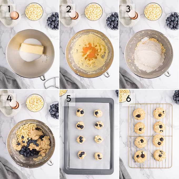 photo collage how to make blueberry cookies