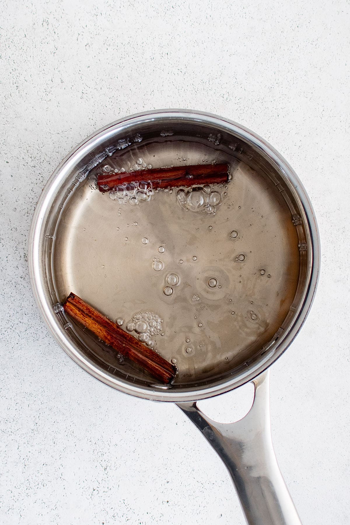 cinnamon simple syrup in a pot