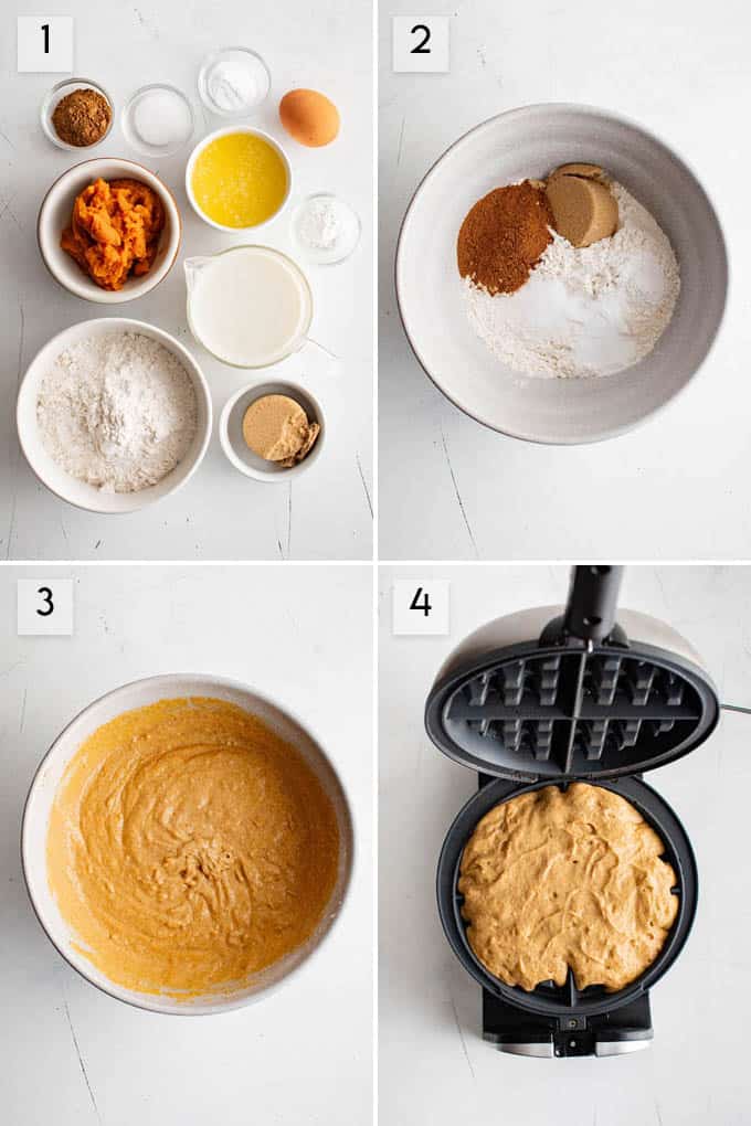 photo collage how to make pumpkin waffles