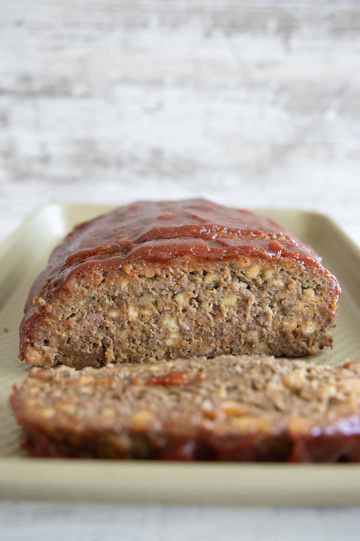 meatloaf with slice cut off