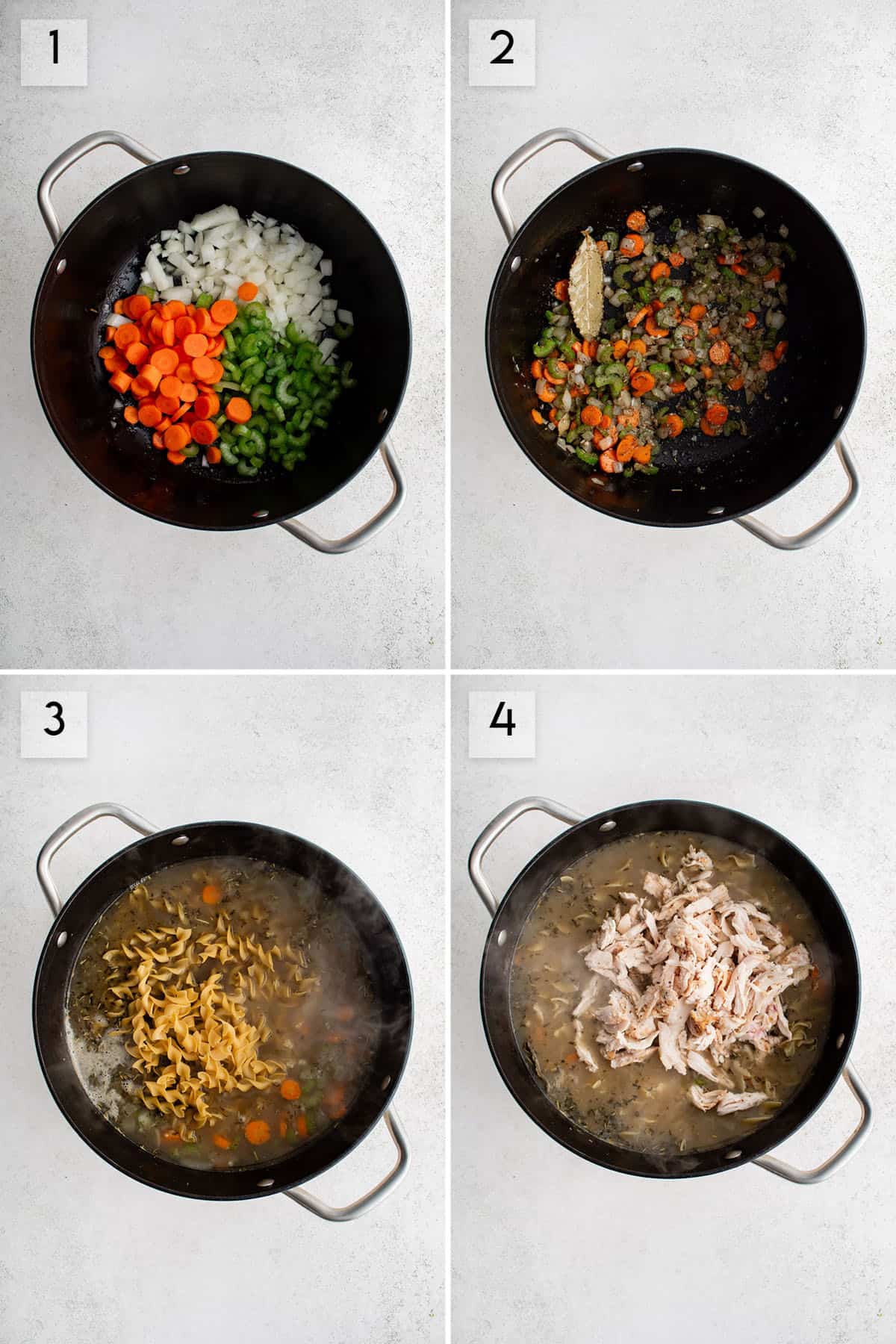 photo collage how to make the best chicken noodle soup