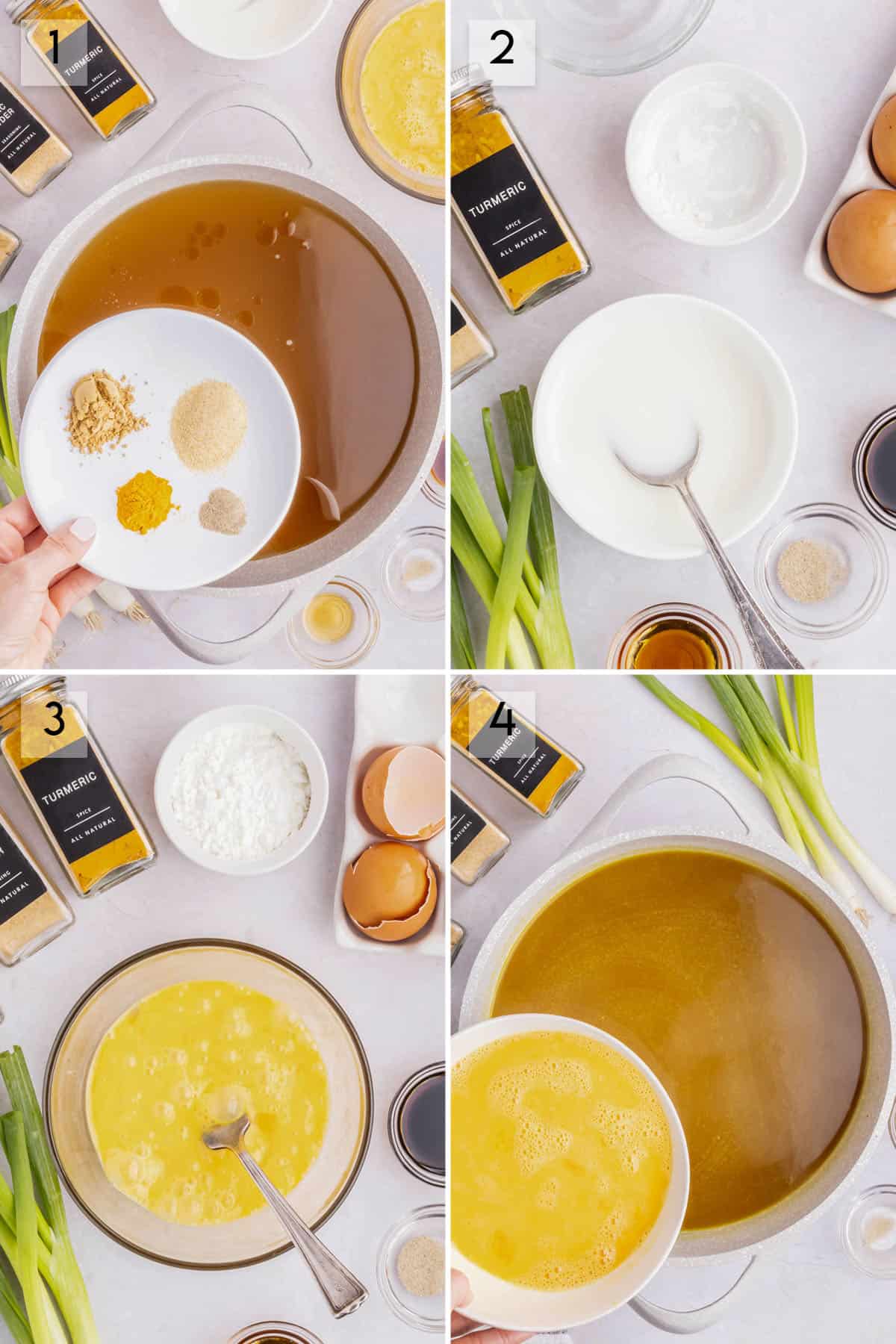 photo collage how to make egg drop soup