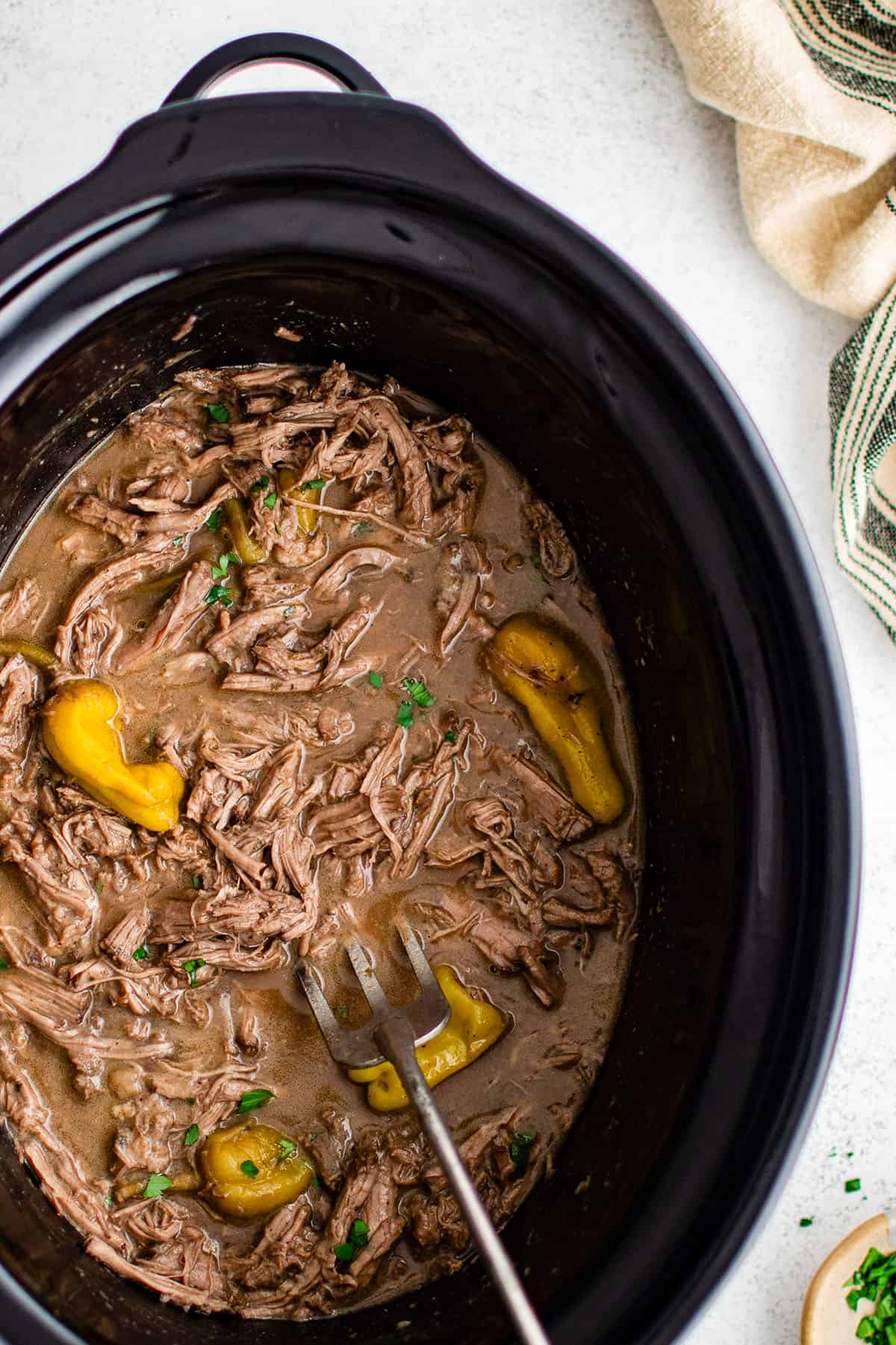 mississippi pot roast in the slow cooker