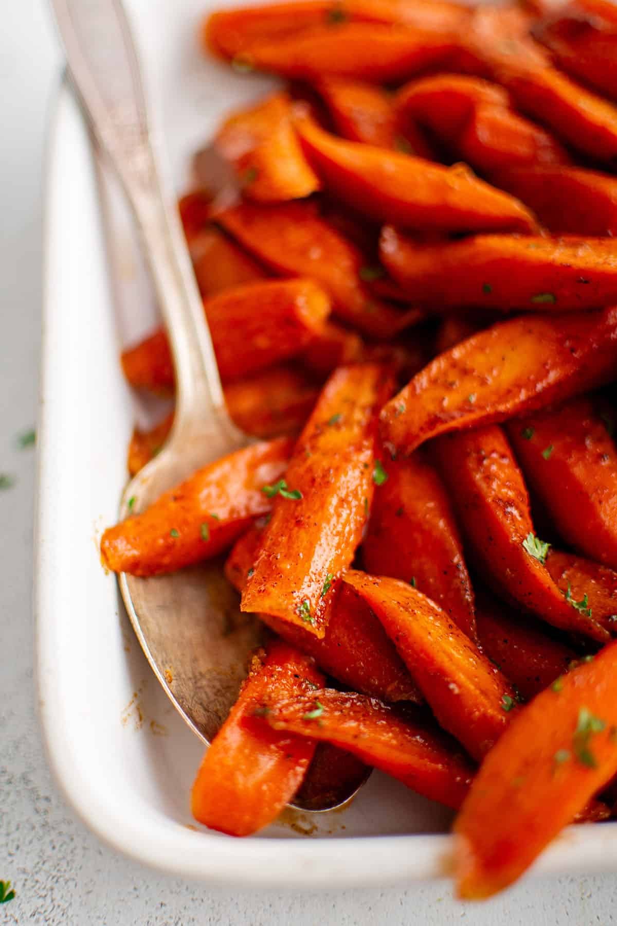pan of roasted carrots