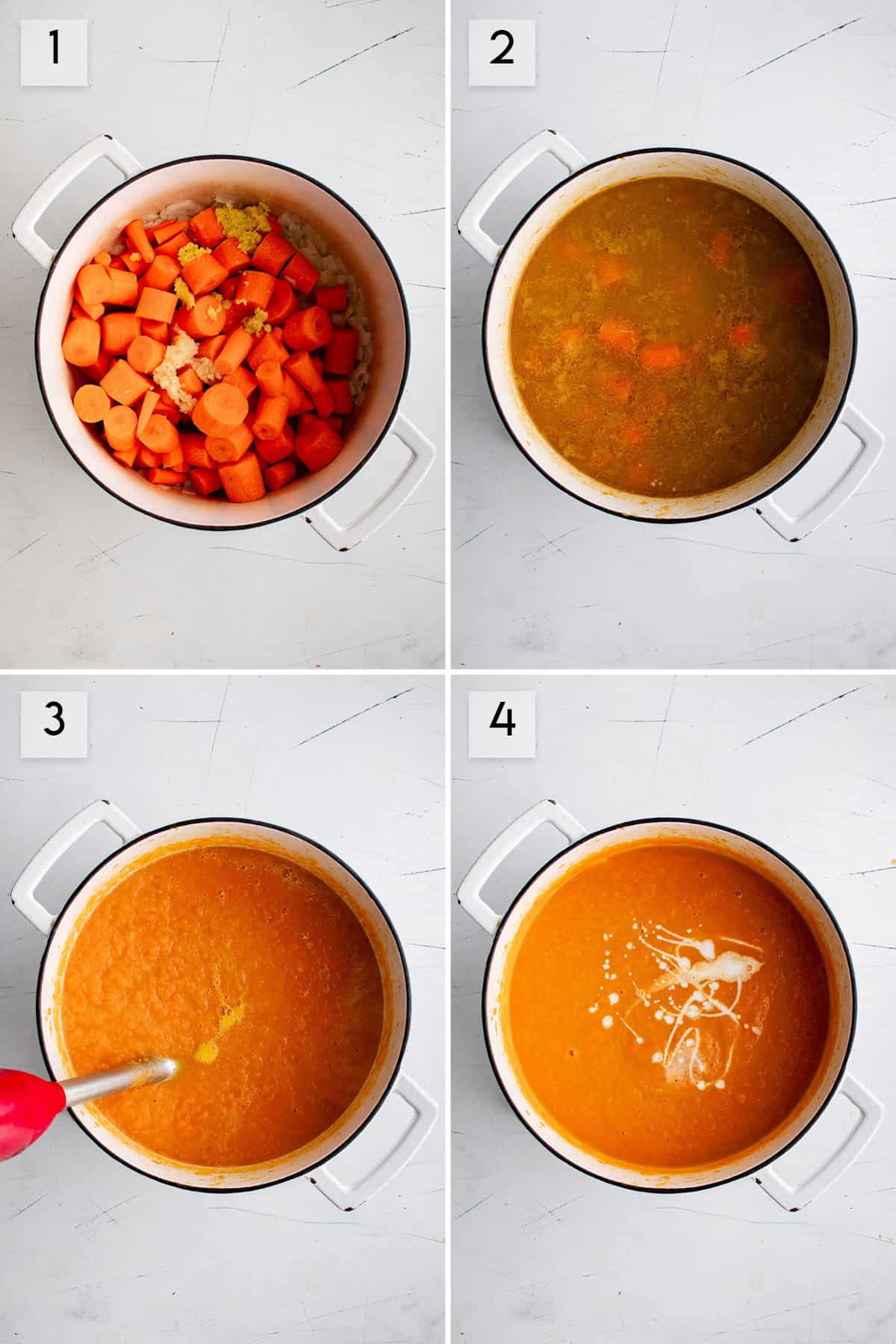 photo collage how to make carrot soup