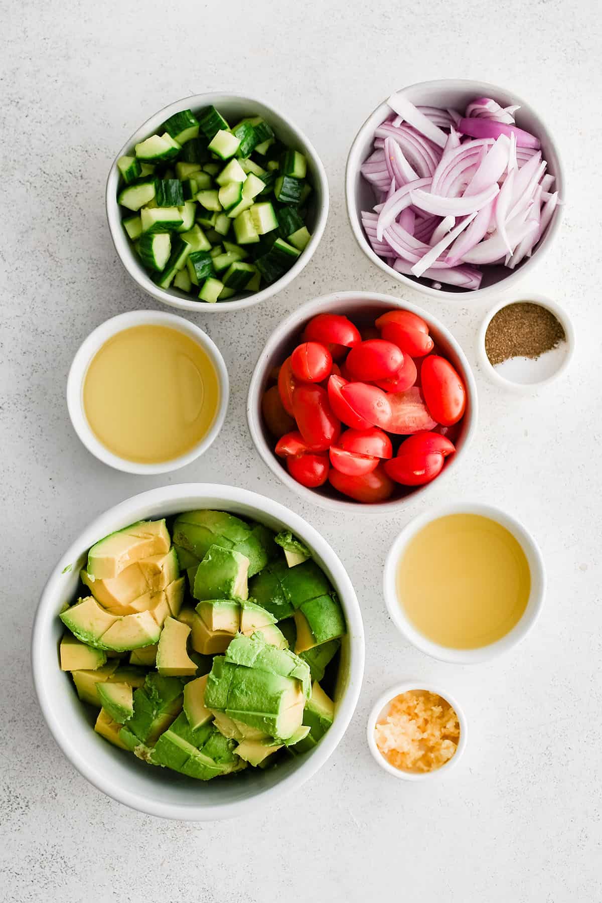 ingredients to make avocado salad
