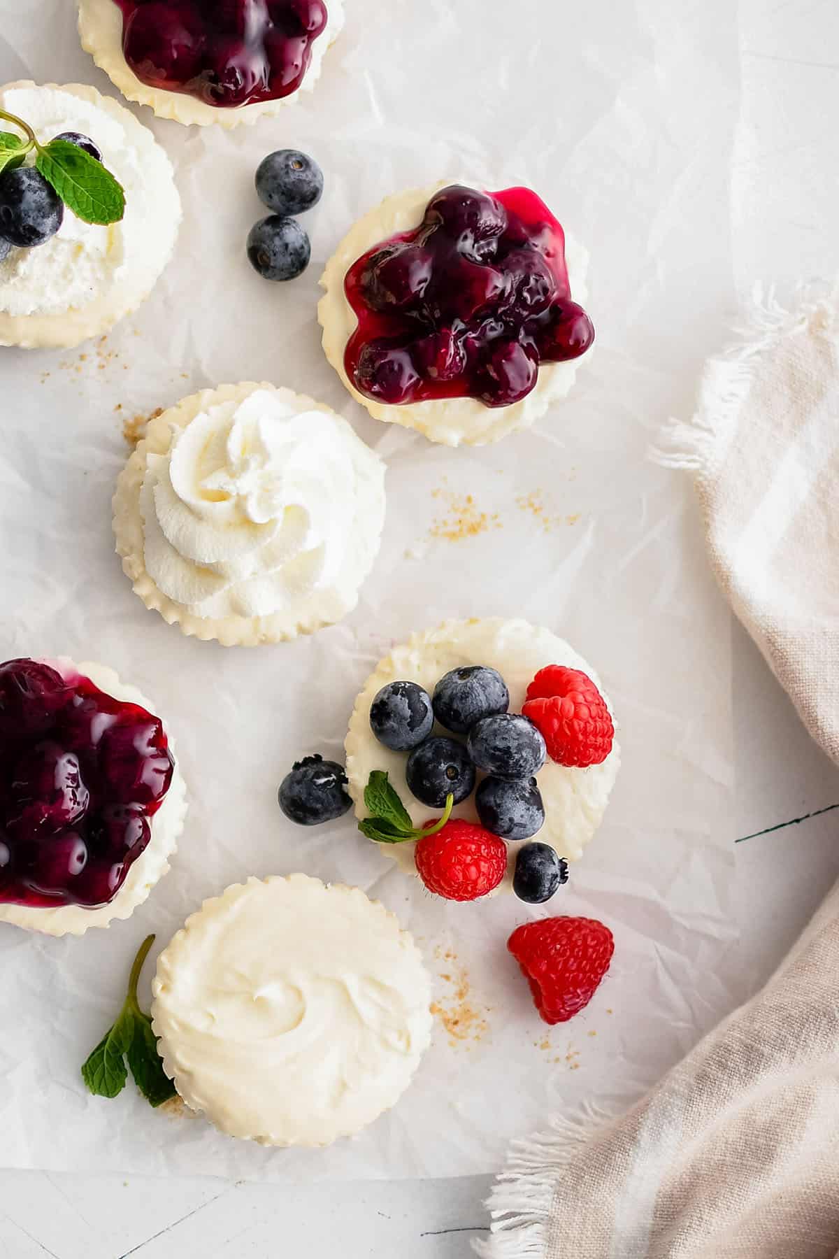 mini cheesecakes on a plate