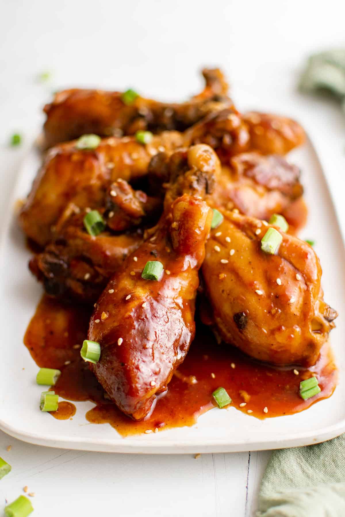 chicken legs made in the slow cooker on a plate