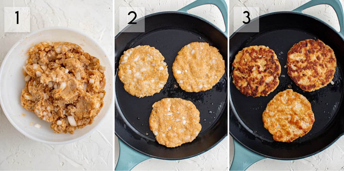 photo showing how to make chicken burgers