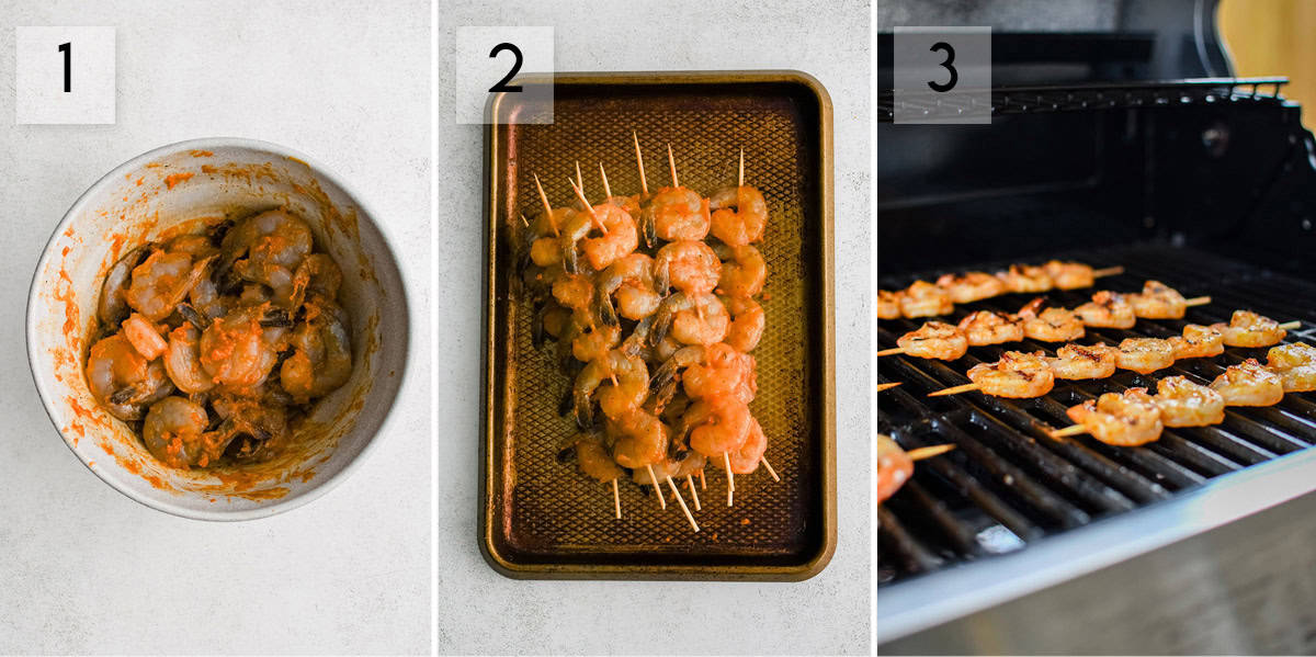 photo collage how to make grilled shrimp