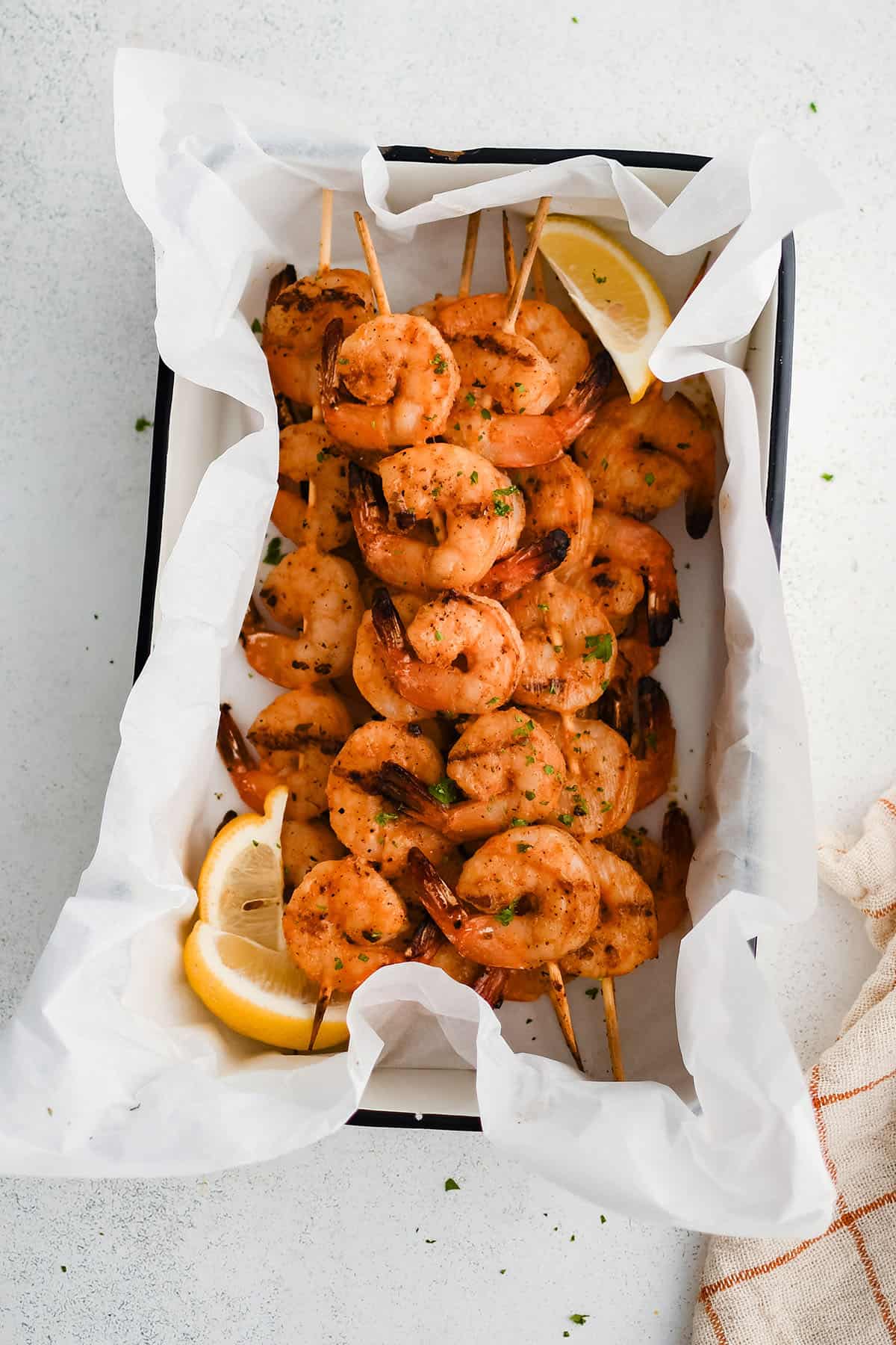 grilled shrimp on a platter