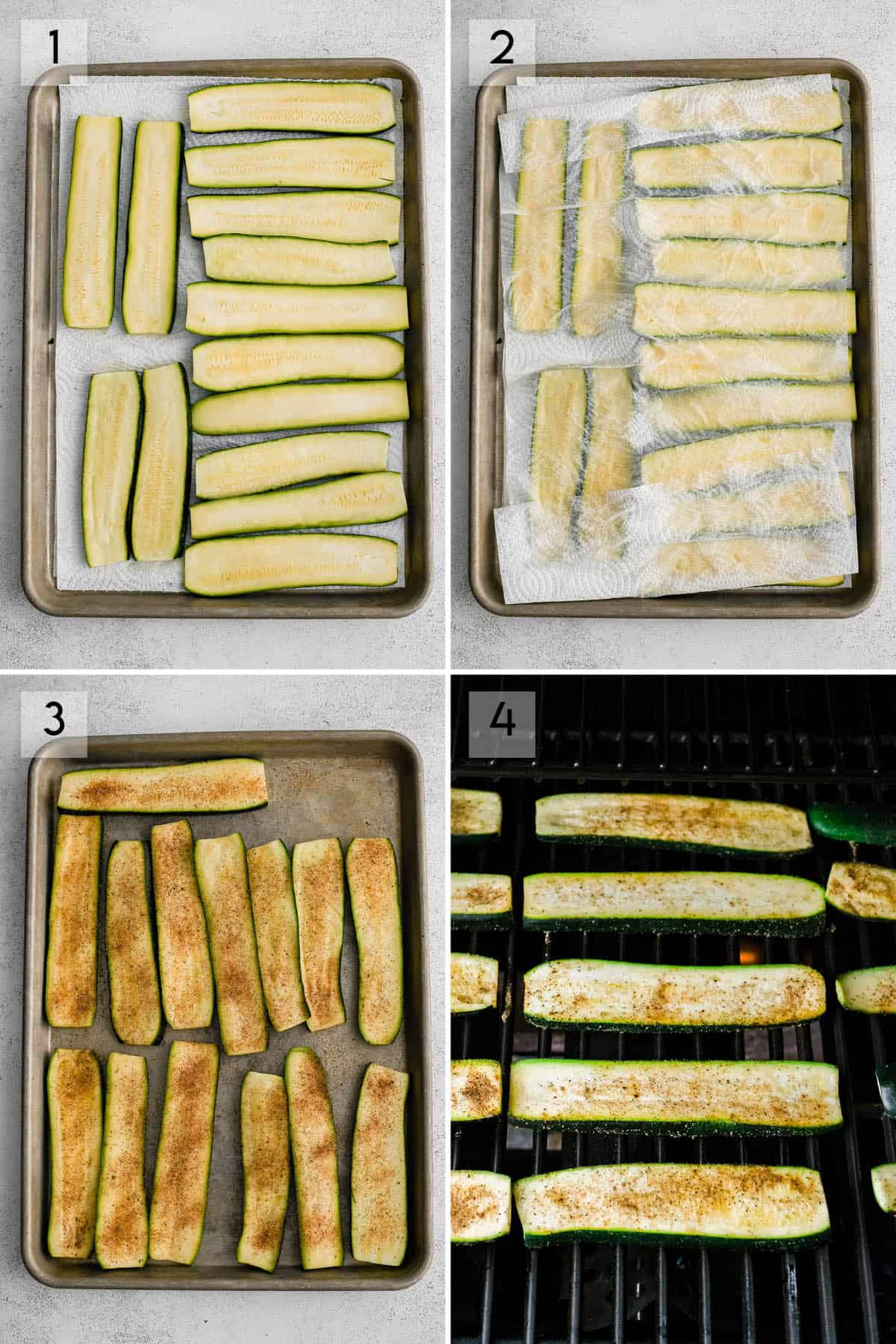 photo collage how to grill zucchini