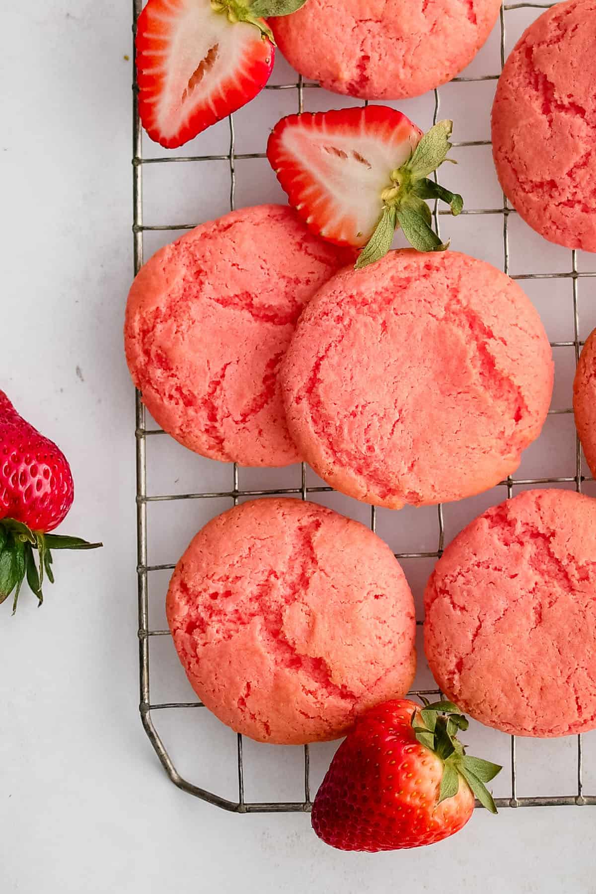 cake mix cookies on a wire rack