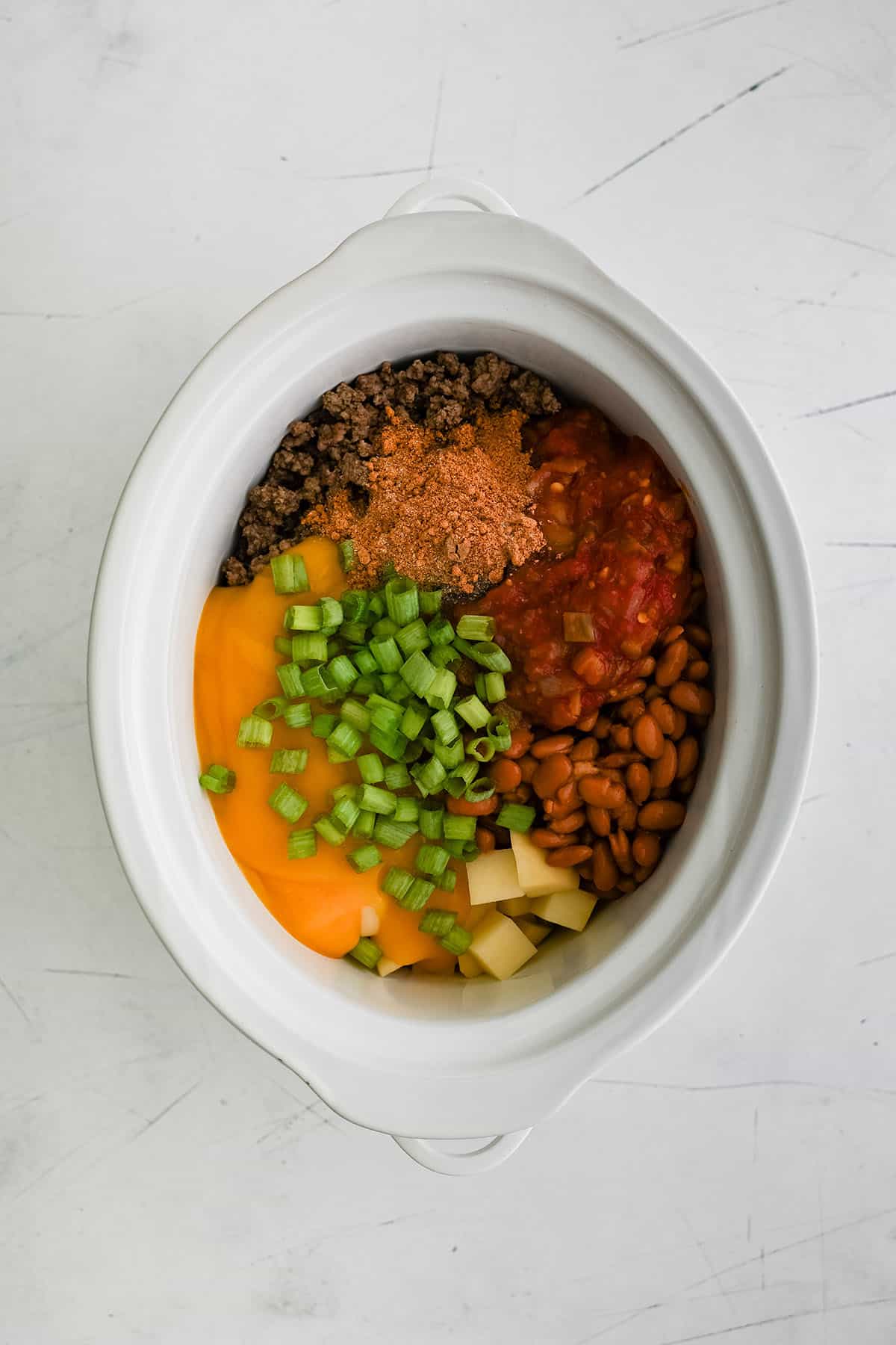 ingredients for cowboy casserole in the crockpot