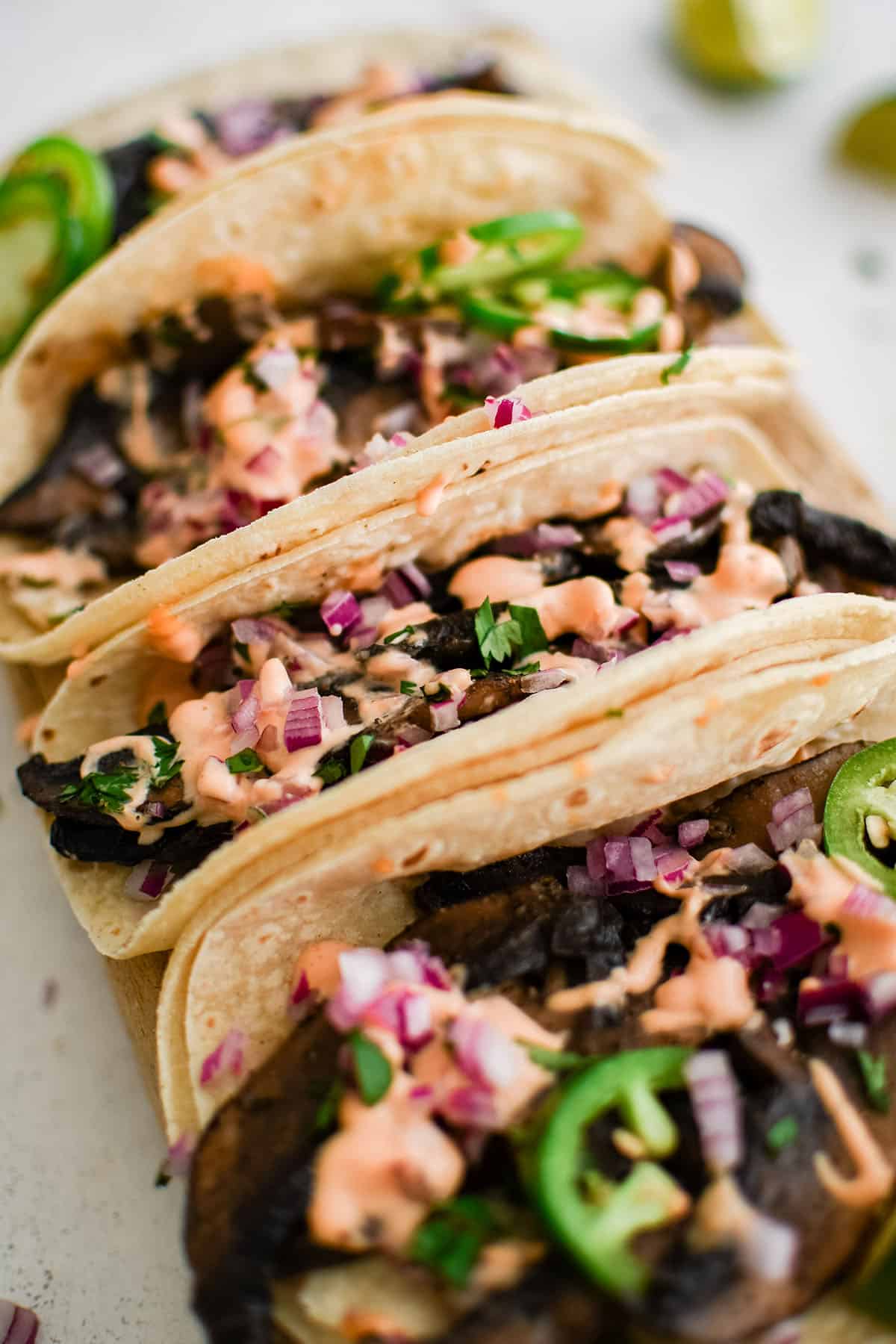 mushroom tacos on a plate