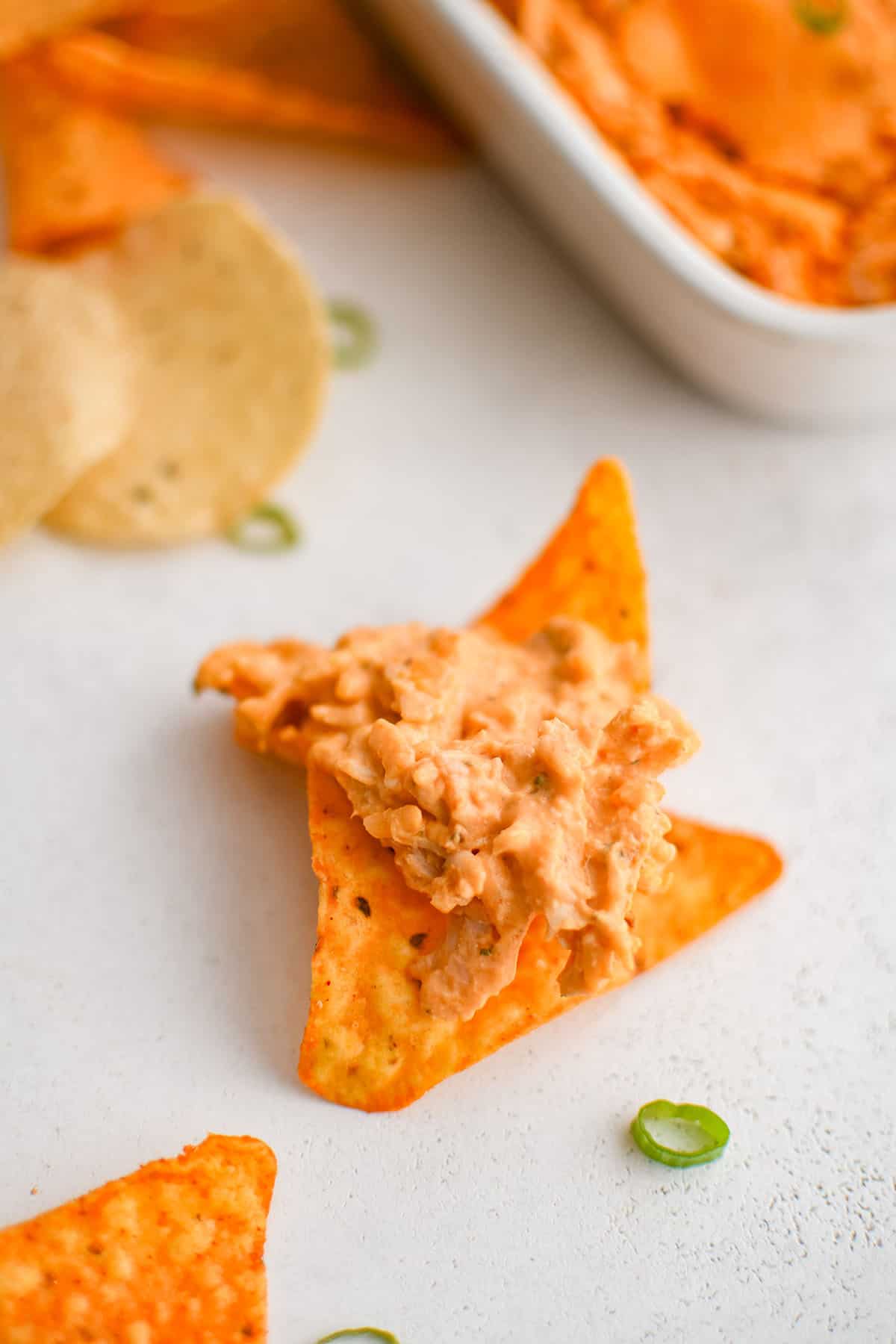 buffalo chicken dip on chips