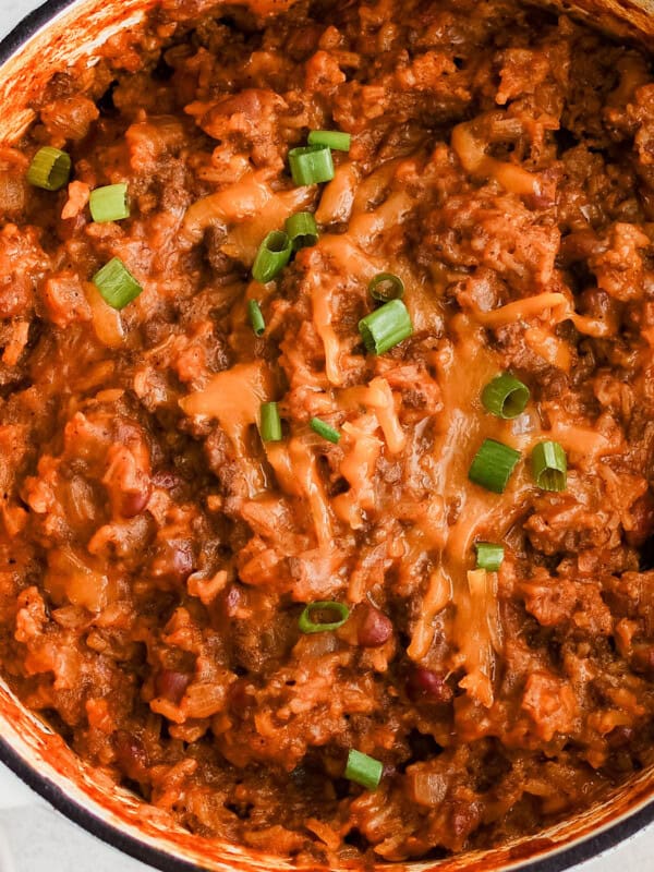 one pot chili cheese rice