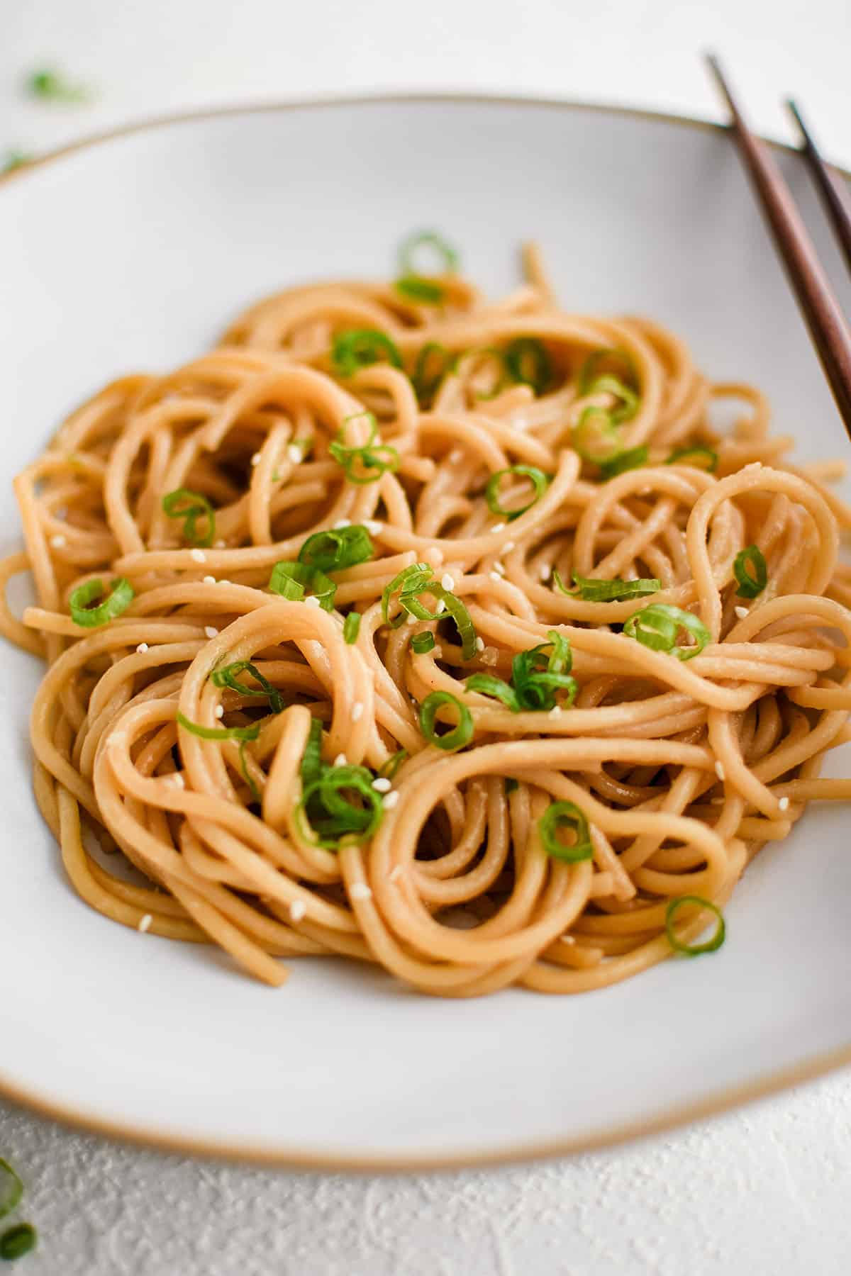 teriyaki noodles on a plate