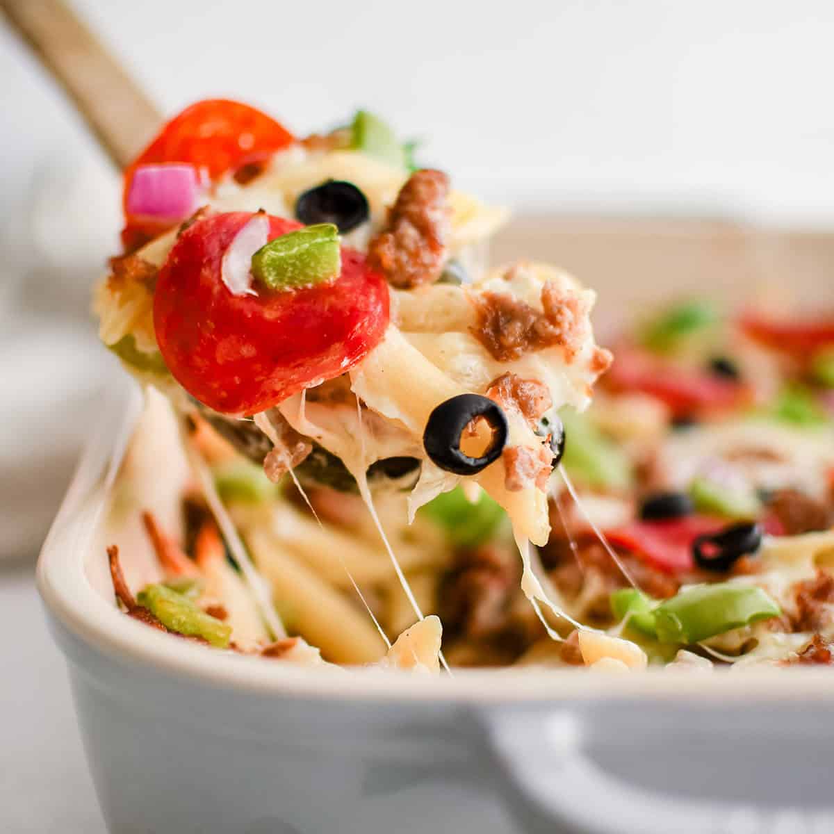 White Pizza Pasta Bake