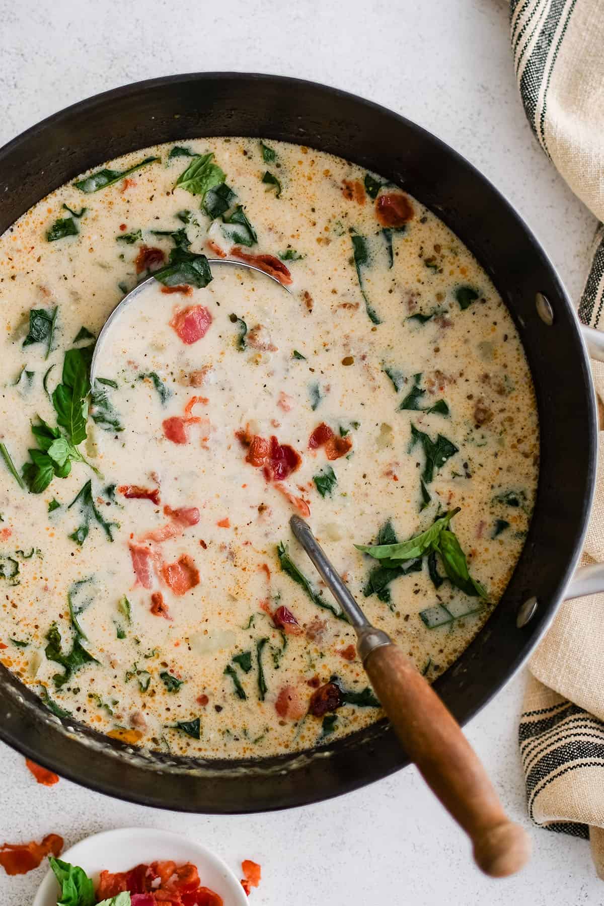 zuppa toscana soup in a large pot