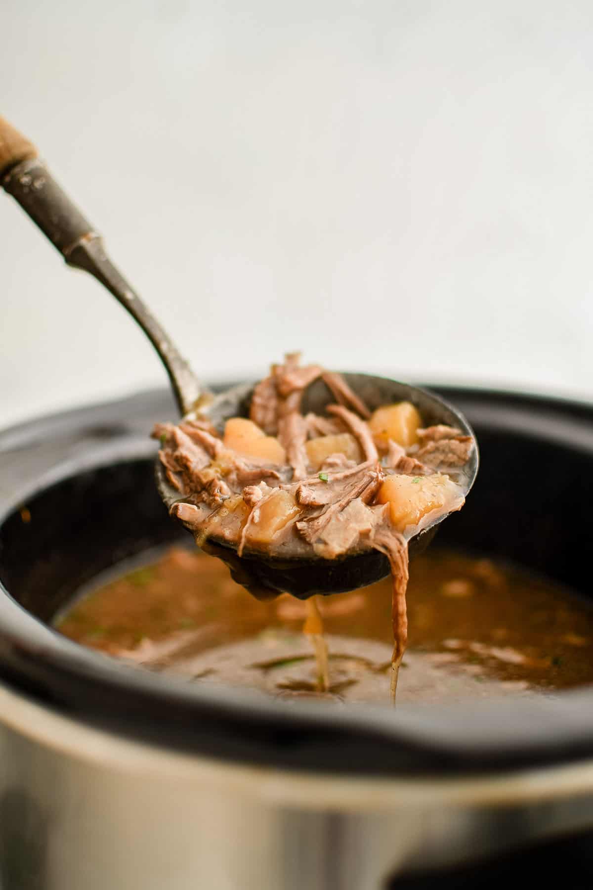 mississippi roast soup in the slow cooker